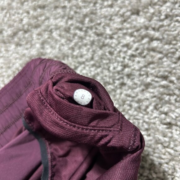Lululemon Womens Size 8 Burgundy Swiftly Relaxed Fit Running Shorts - Picture 8 of 10